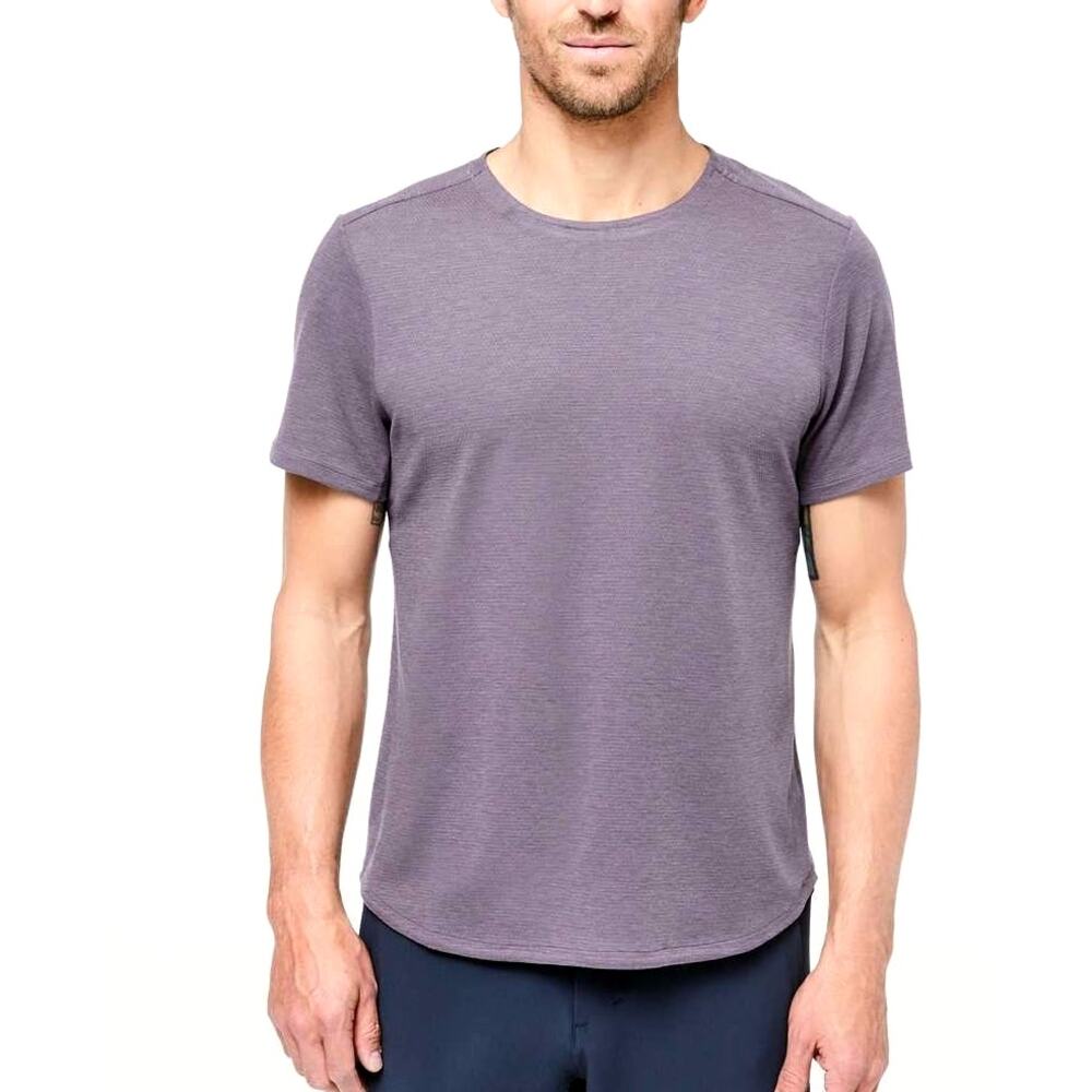 Lululemon Mens Conflux Short Sleeve Athletic Shirt Size S Purple Gym Workout